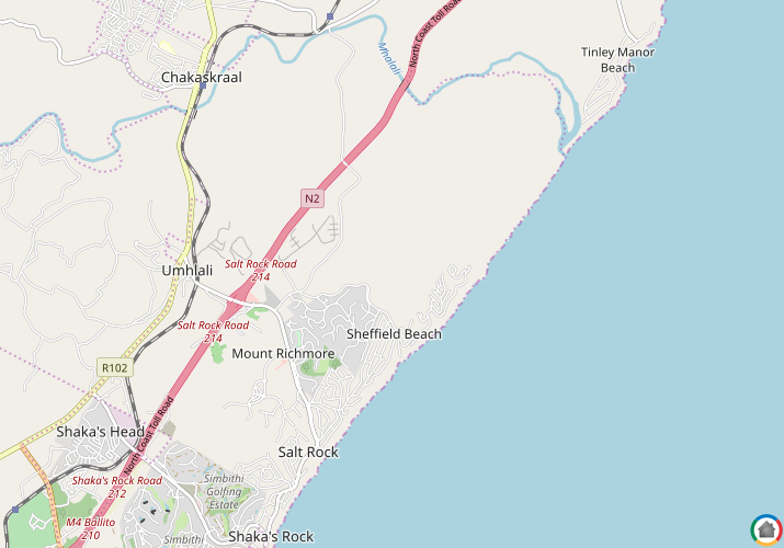 Map location of Sheffield Beach